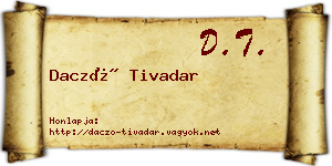 Daczó Tivadar névjegykártya